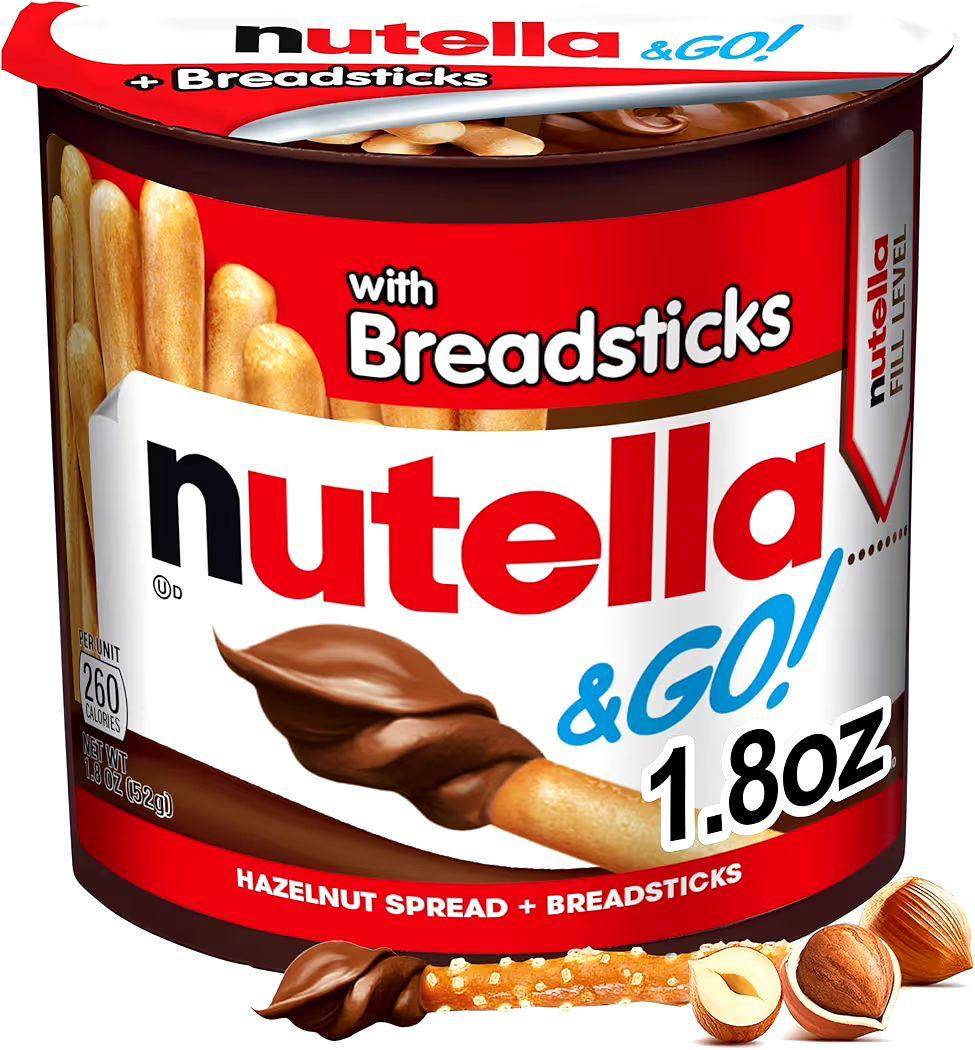 nutella & GO! Hazelnut and Cocoa Spread with Breadsticks, Snack Cup, 1.8 oz