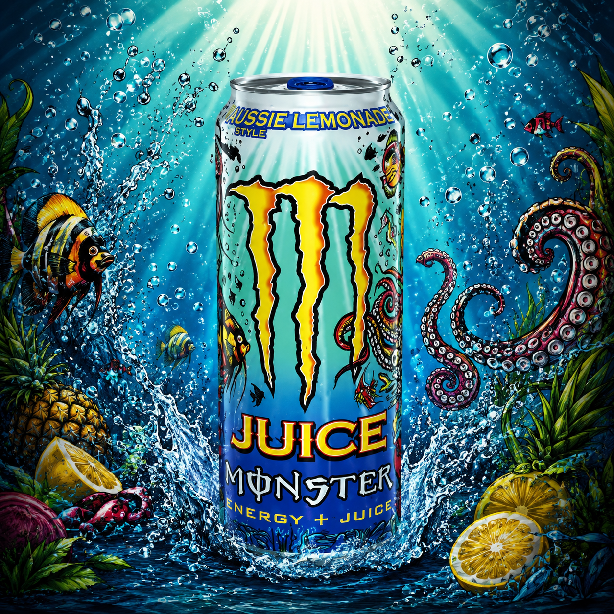 Monster Juice Aussie Lemonade Energy + Juice Drink