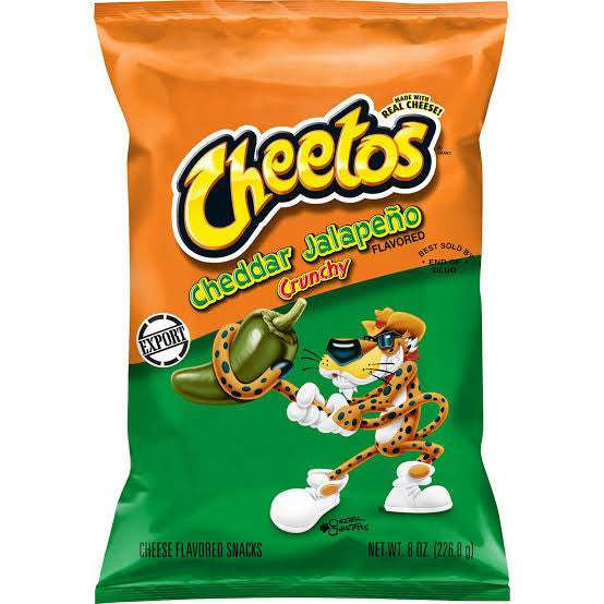 Cheetos Frito-Lay Cheddar Jalapeno Crunchy Pouch, 226.8 G