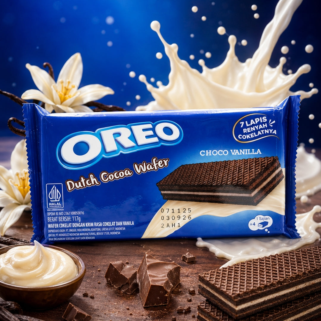 Oreo Wafer Roll with Vanilla Cream – Crispy Chocolate Rolls with Smooth Creamy Filling