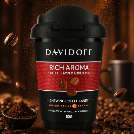 Davidoff Rich Aroma Chewing Coffee Candy – 50g | Intense Coffee Flavor (Intensity 8)
