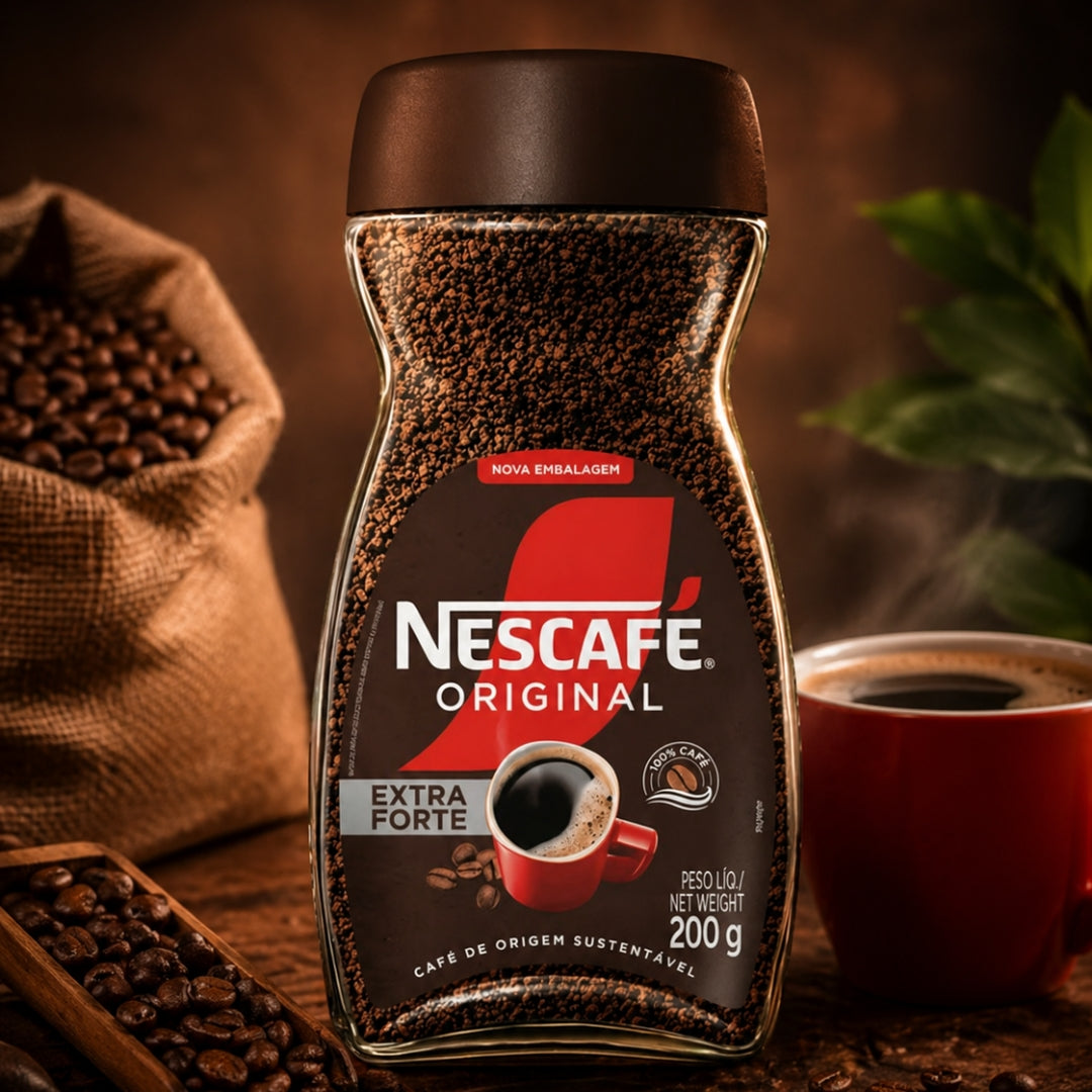 Nescafe Original Extra Forte Ground Coffee – 200g Bottle of Extra Strong Coffee Grounds