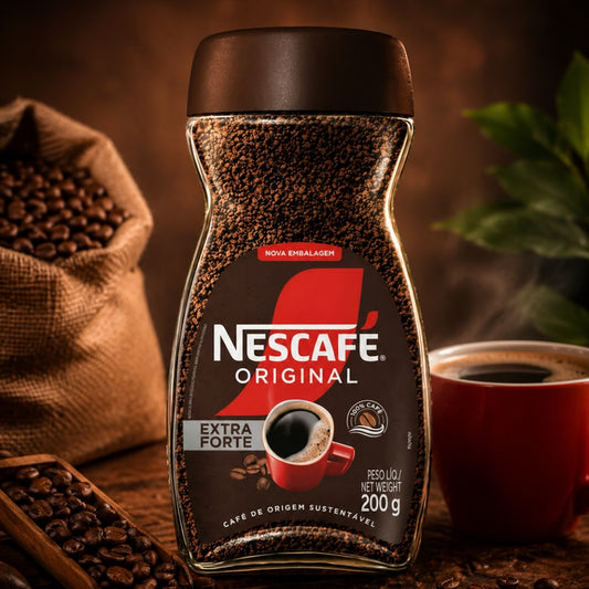 Nescafe Original Extra Forte Ground Coffee – 200g Bottle of Extra Strong Coffee Grounds