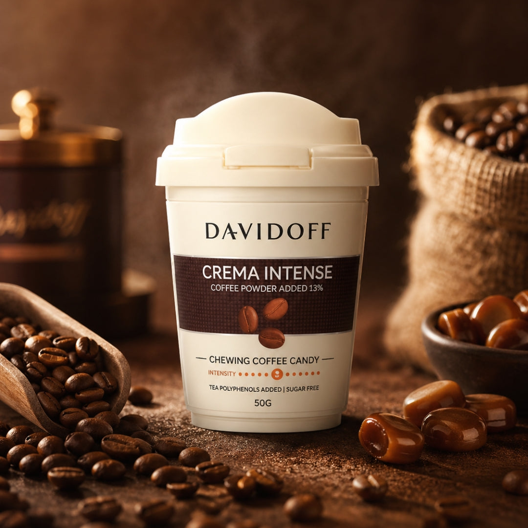 Davidoff Crema Intense Chewing Coffee Candy – 50g | Rich Coffee Flavor Candy
