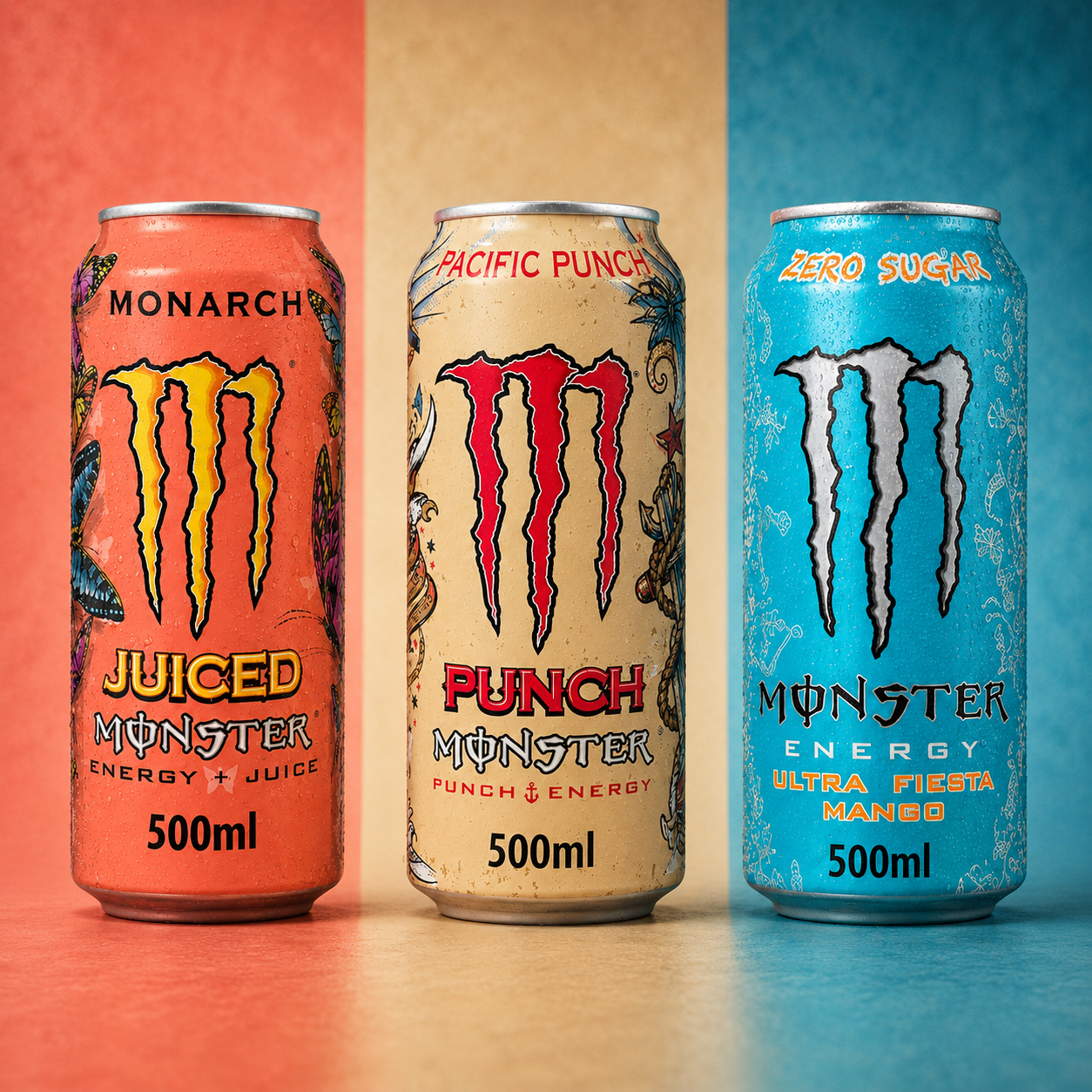 Monster Energy Ultimate Combo Pack – Monarch, Pacific Punch & Ultra Fiesta Mango