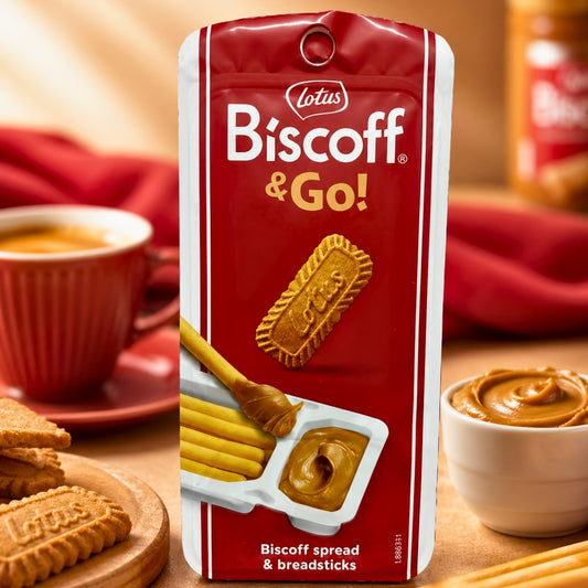 Lotus Biscoff & Go Cookie Butter with Breadsticks – 45g | Ready-to-Eat Snack Pack