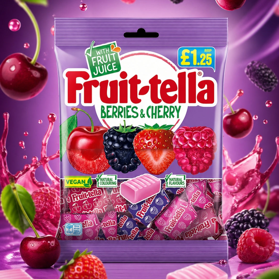 Fruittella Berries & Cherry Chewy Candies – Juicy Berry Burst in Every Bite