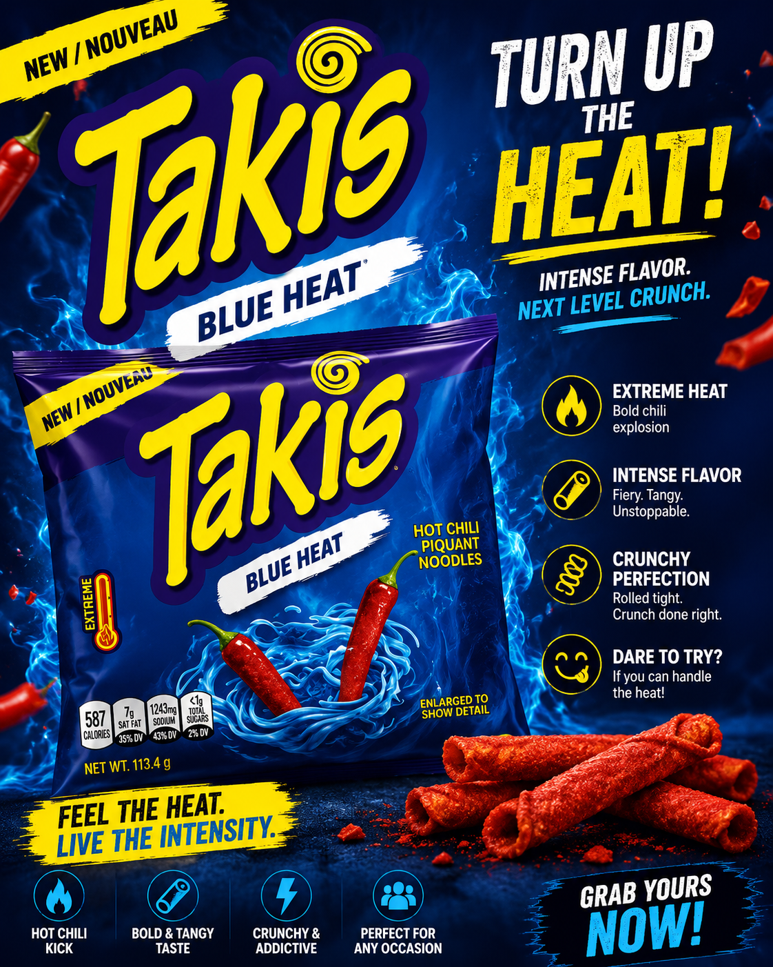 Takis Blue Heat Hot Chili Noodles – Spicy & Bold Flavor Experience