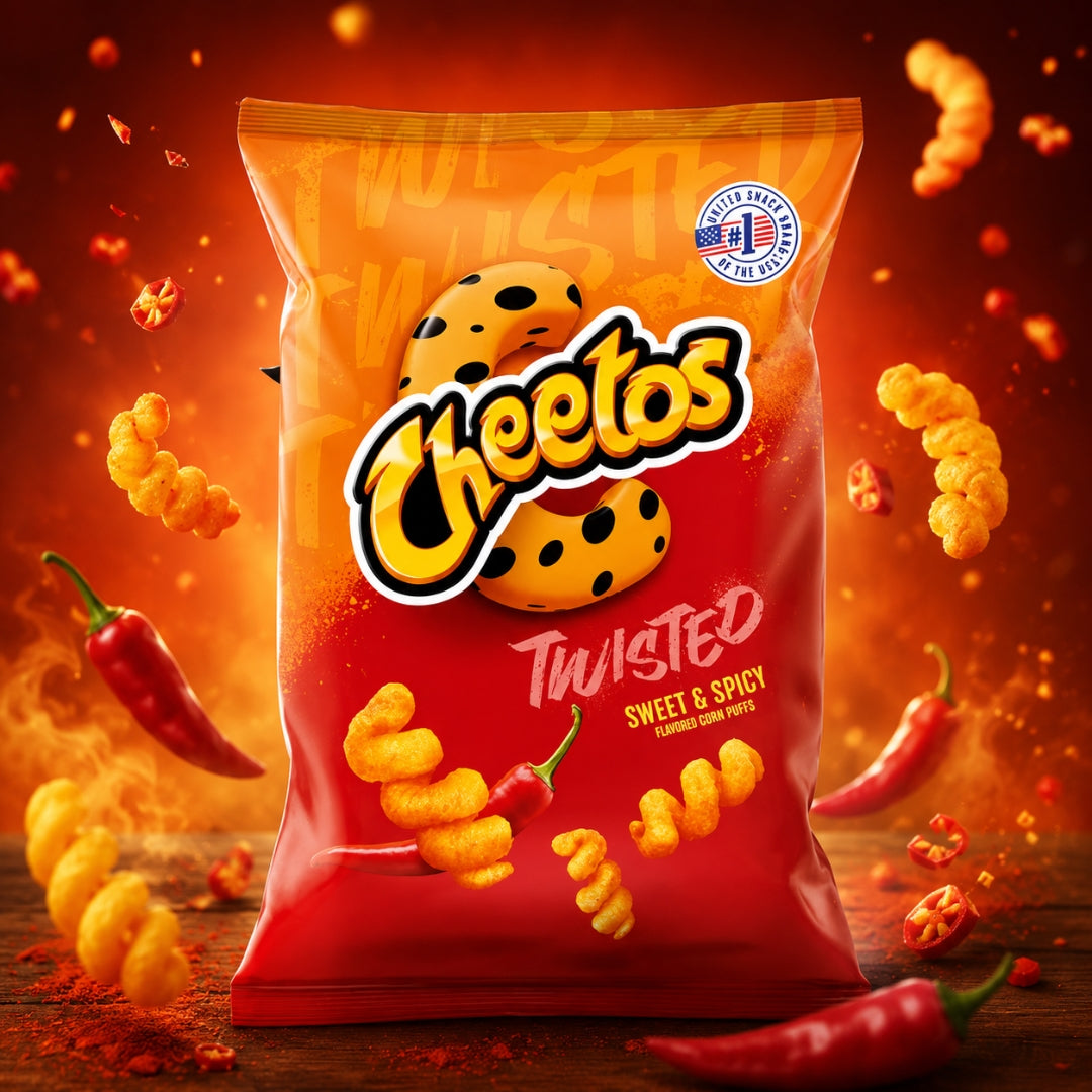 CHEETOS TWISTED SWEET AND SPICY SNACKS 120G