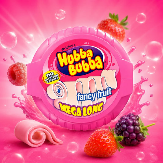 Hubba Bubba Fancy Fruit, Mega Long 56 g | Chewing Gum | Hubba Bubba Imported Chewing Gum