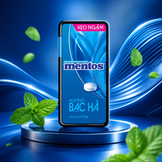 Mentos Peppermint Flavour Sugar Free Candy, Pocket Friendly 17.5g (Product Of Vietnam)