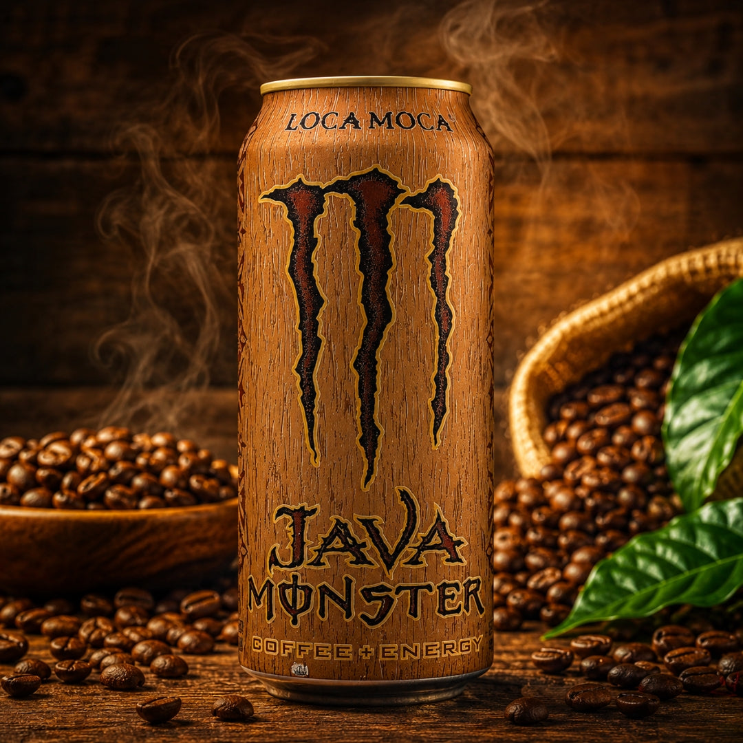 Monster Energy Java Loca Moca Coffee + Energy Drink- 443ml Can| Smooth Mocha Coffee with Chocolate Flavor | High Caffeine Ready to Drink Energy Beverage | Boost Energy, Focus & Performance - (Imported-USA)