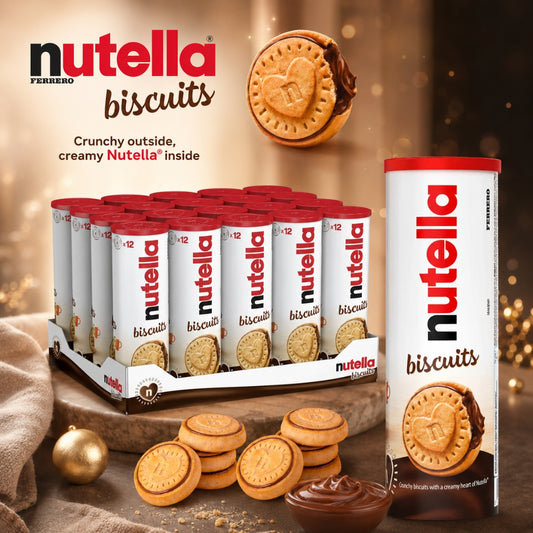 Nutella Biscuits Crunchy Cookies with Creamy Nutella Filling – 166g Pack | Premium Hazelnut Snack
