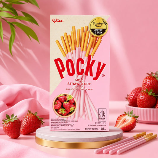 Pocky Strawberry Covered Biscuit Sticks 40g