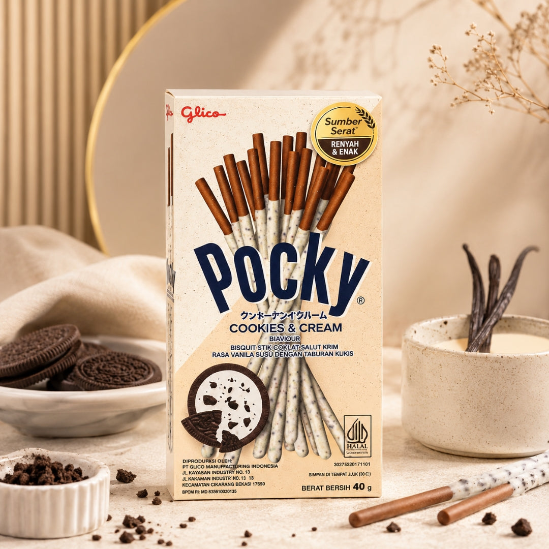 Pocky Cookies and Cream Covered Biscuit Sticks