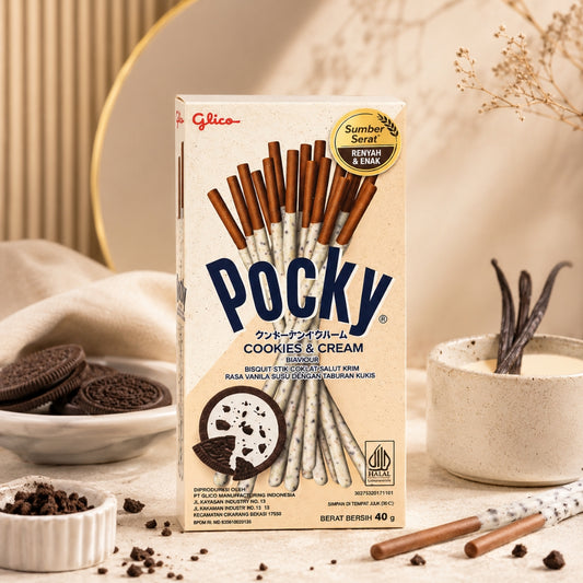 Pocky Cookies and Cream Covered Biscuit Sticks