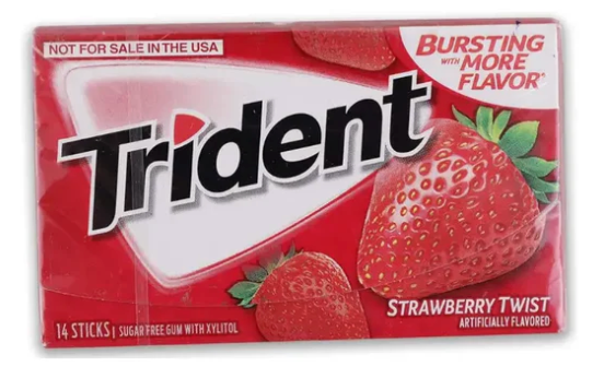 Trident Gum Variety Pack (Original,Watermelon,Spearmint,Peppermint,Cinnamon,Tropical,Bubble Gum,Berry Lime, Pineapple, Strawberry) Mix Flavour Each