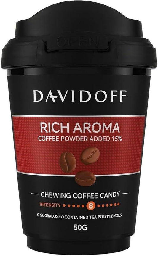 Davidoff Rich Aroma Chewing Coffee Candy – 50g | Intense Coffee Flavor (Intensity 8)