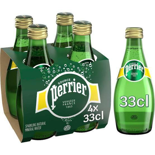 Perrier Carbonated Mineral Water • Water Captured at the Source in France, 11.16 fl oz ℮ 330 ml, 4 Pack