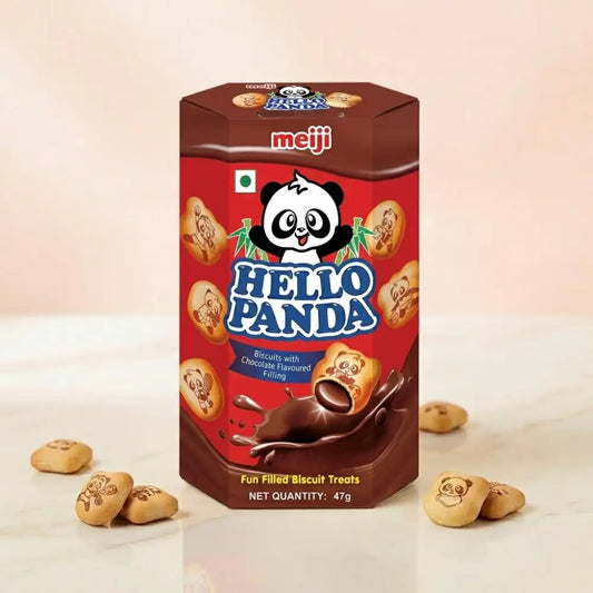 Meiji Hello Panda Chocolate Cream Biscuits – Crunchy Biscuits with Rich Chocolate Filling