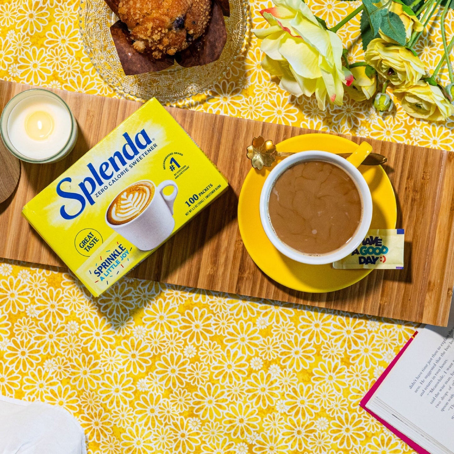 Splenda Zero Calorie Sweetener Sachets – 100 Pack | Sugar Substitute for Coffee & Tea